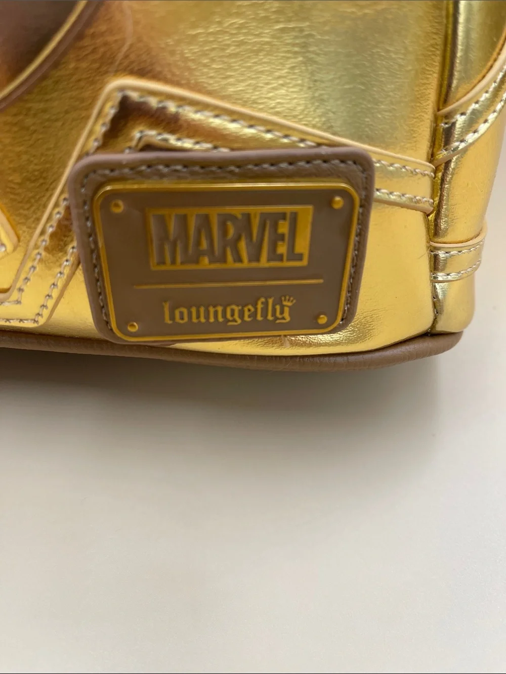 Loungefly Marvel Gold Mini Backpack with Multicolor Gem Accents Avengers NWT